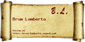 Brum Lamberta névjegykártya